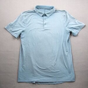Lululemon Evolution Golf Men Polo Shirt Short Sleeve Blue Athleisure Casual S